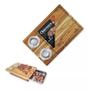 Imagem de Tabua Teca Multiuso Com Bandeja Inox Stolf 44x30x6,5 cm