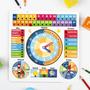 Tabuleiro De Atividades Relógio Calendário Infantil Madeira - DM TOYS Imagem de Tabuleiro De Atividades Relógio Calendário Infantil Madeira