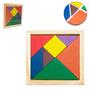 Imagem de Tabuleiro didatico educativo quebra cabeca de encaixe geometrico de madeira 8 pecas 11,5x11,5cm