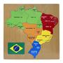 Imagem de Tabuleiro Mapa Do Brasil 3d Quebra Cabeça Encaixe Colorido