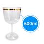 Imagem de Taça Borda Dourada Vinho Água Licor Gin 600Ml Transparente