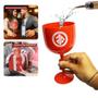 Imagem de Taça Copo Plástico Vermelho Gin Drinks Coquetéis Bebidas