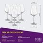 Imagem de Taça de Cristal Bohemia Para Vinho 350 ml Sandra 6 Peças