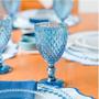 Imagem de Taça de Vidro Bico de Abacaxi Cor Azul para Água Lyor  260ml 