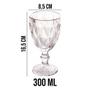 Imagem de Taça de Vidro com Borda Dourada Diamond Cor Transparente Água 300ml Class Home