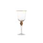 Imagem de Taça De Vidro Para Vinho Com Strass E Borda Dourada 350ml 350ml - Unid.
