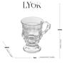 Imagem de Taça Para Cappuccino Café Com alça E Pé De Cristal Diamante 142ml - LYOR