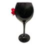 Imagem de Taça Pomba Gira Negra com Rosa Vermelha 20 cm Vidro 400 ml