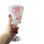 Imagem de Taça Pomba Gira Rosa Caveira Altar 20 Cm Vidro Luxo 400 Ml