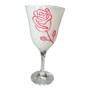 Imagem de Taça Pomba Gira Rosa Caveira Altar 20 Cm Vidro Luxo 400 Ml