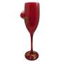 Imagem de Taça Pomba Gira Rosa Renda Champagne 180Ml Em Vidro Vermelho