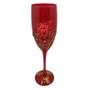 Imagem de Taça Pomba Gira Rosa Renda Champagne 180Ml Em Vidro Vermelho