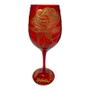 Imagem de Taça Pomba Gira Vermelha e Rosa Dourada Barone Cristal 490ml