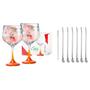 Imagem de Taças Gin Kit com 2 Peças + Kit Colher Canudo 6 +1 Escova