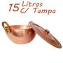 Imagem de Tacho De Cobre Puro Com Tampa Cobreada 15 Litros