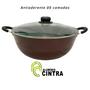 Imagem de TACHO PANELA CAÇAROLA WOK TEFLON ANTIADERENTE Nº32CM TAMPA VIDRO