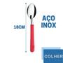 Imagem de Talheres 18 Peças Colher Garfo Faca Inox Luna Cabo Vermelho