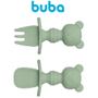 Imagem de Talheres De Treinamento Para Bebê Silicone Verde 15815 - Buba