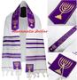 Imagem de Talit Especial Profeta Isaías Roxo - Importado De Israel