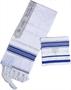 Imagem de Talit Ortodoxo Azul Com Prata 60X180 Cm - De Israel