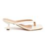 Imagem de Tamanco Feminino Flip-Flop Bico Quadrado Salto Baixo 5410 Croco Off White