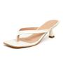 Imagem de Tamanco Feminino Flip-Flop Bico Quadrado Salto Baixo 5410 Croco Off White