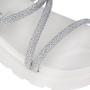 Imagem de Tamanco Flat Confort Tiras em Strass Feminino Vizzano Branco - 6459.118