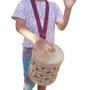 Imagem de Tambor infantil brinquedo de couro musical para criança de madeira