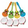 Imagem de Tambor Pandeiro Viola Flauta Kit 5 Brinquedos Infantil Musical