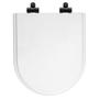 Tampa de Vaso Poliéster Com Amortecedor Duna Branco para Bacia Deca com Ferragem Preta - Pontto Lavabo Imagem de Tampa de Vaso Poliéster Com Amortecedor Duna Branco para Bacia Deca com Ferragem Preta