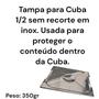 Imagem de TAMPA PARA CUBA GN GASTRONÔMICA INOX 1/2 COM RECORTE 32,4x26,4CM BUFFET