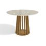 Imagem de Tampo redondo mesa jantar 105 cm c vidro off white de madeira - kappesberg