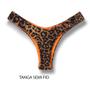 Imagem de Tanga Eva Animal Print  Biquíni Estampado Semi Fio Asa Delta  Aviador  Dupla Face Laranja  Reversível  Oncinha