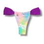 Imagem de Tanga Gali Tie Dye com Uva  Biquíni Estampado  Semi Fio  Cortininha Regulável