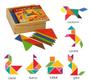 Imagem de Tangram Brinquedos Educativos Pedagógico Madeira 70 Peças