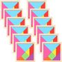 Imagem de Tangram de Madeira Meooeck - Pacote com 12 Puzzles Clássicos para Crianças