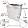 Imagem de Tanque de Lavanderia Inox 46L Com Gabinete MDF 61cm