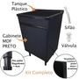 Imagem de Tanque de Lavanderia Plástico 34L Com Gabinete MDF Preto 53cm