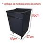 Imagem de Tanque de Lavanderia Plástico 34L Com Gabinete MDF Preto 53cm