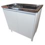 Imagem de Tanque de lavar Grande em Inox 47L Com Gabinete MDF 82cm