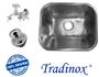Imagem de Tanque Inox 40x34 (AÇO 304) - ACETINADO - TRADINOX + torneira dupla + válvula