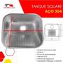 Imagem de Tanque Inox 40x34 Esfregador Square Acabamento Fosco Escovado