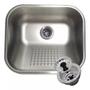 Imagem de Tanque Inox 40x34 Esfregador Square Acabamento Fosco Escovado