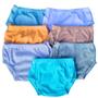 Imagem de Tapa fralda bebe menino Shorts Roupa cueca liso com botão colorido algodão Kit 3 peças confortável , infantil criança Tamanho M 