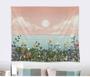 Imagem de Tapeçaria Decorativa 150x130cm - Lua, Nuvens e Flores - Para Quarto, Sofá e Cabeceira