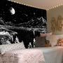 Imagem de Tapeçaria Simplkeely Preto e Branco Starry Night Moon 150x200cm