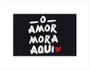 Imagem de Tapete Capacho O Amor Mora Aqui 60x40 - Preto