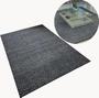 Imagem de Tapete Carpete Cinza Escuro 200x300 Pelo Baixo Fácil Limpeza Geométrico Moderno