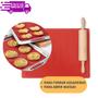 Imagem de Tapete Culinário Silicone Antiaderente para Amassar Assar Forno não Gruda Confeitaria
