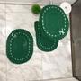 Imagem de Tapete de Banheiro Crochê 3 Peças Cores Variadas Jogo Neutro Artesanal Decoração Básico Tricô